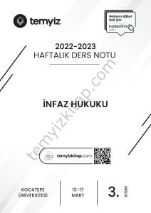 Kocatepe Üniversitesi İnfaz Hukuku 22-23 Bahar 3