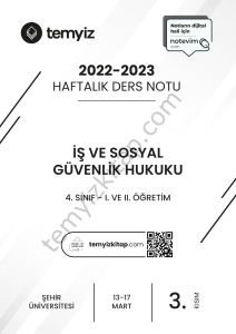 Şehir Üniversitesi İş ve Sosyal Güvenlik Hukuku 22-23 Bahar 3