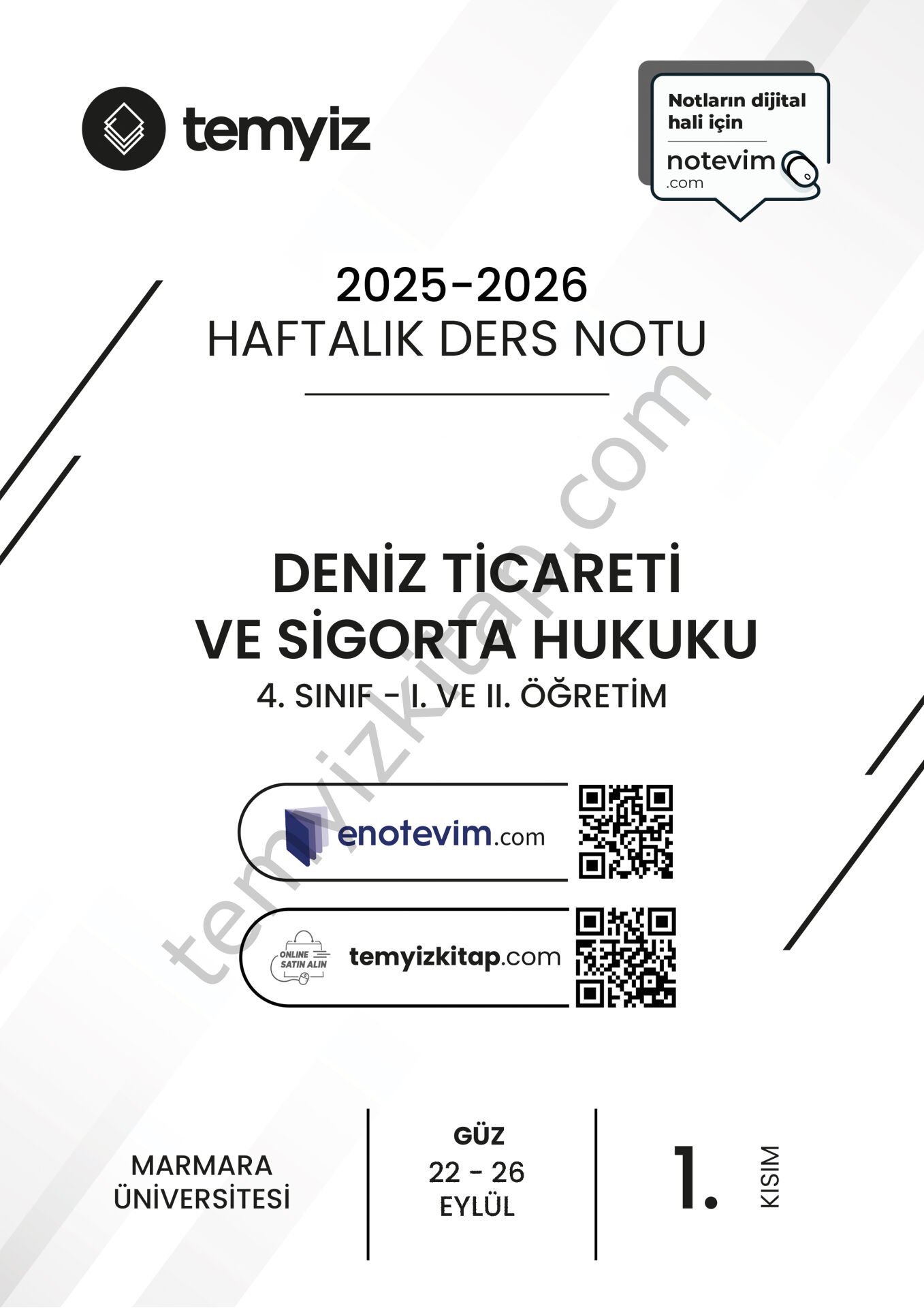 Deniz Ticareti ve Sigorta Hukuku 25-26 Güz 1