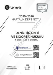 Deniz Ticareti ve Sigorta Hukuku 25-26 Güz 1