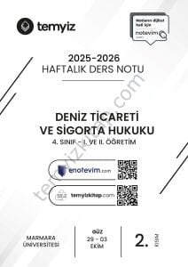Deniz Ticareti ve Sigorta Hukuku 25-26 Güz 2
