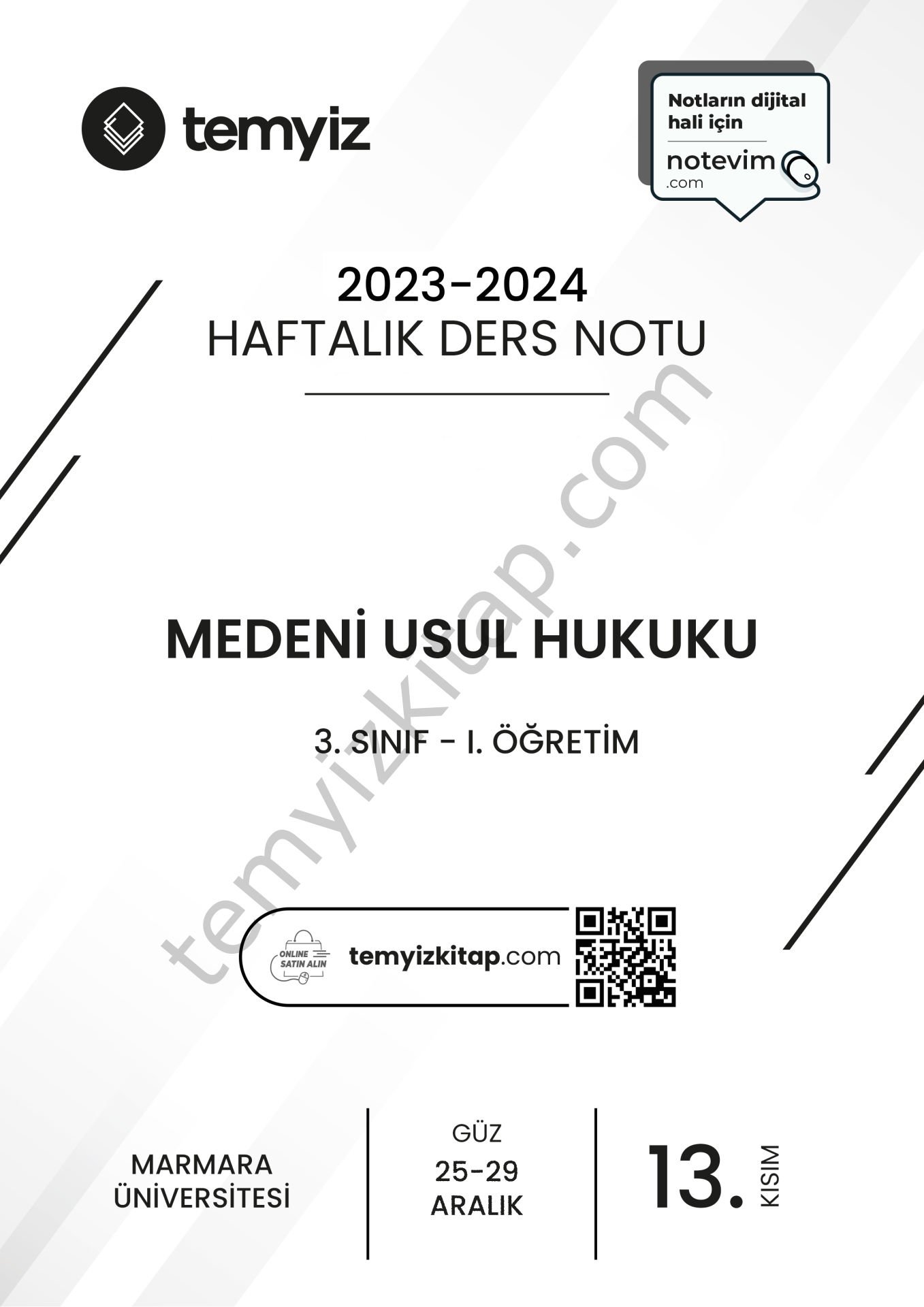 Medeni Usul Hukuku 1.Öğretim 23-24 Güz 13