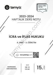 İcra ve İflas Hukuku 2.Öğretim 23-24 Güz 15