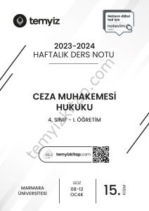 Ceza Muhakemesi Hukuku 1.Öğretim 23-24 Güz 15
