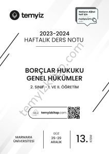 Borçlar Hukuku Genel Hükümler 23-24 Güz 13