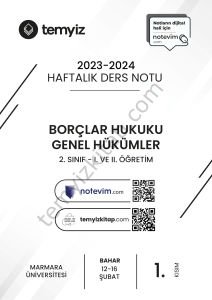 Borçlar Hukuku Genel Hükümler 23-24 Bahar 1