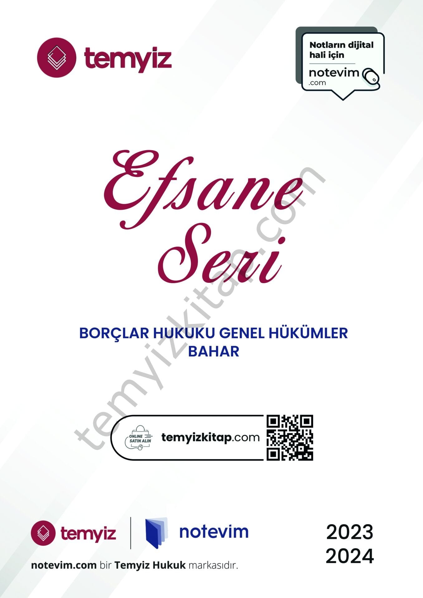 Borçlar Hukuku Genel Hükümler 2023-2024 Bahar Dönemi Efsane Seri