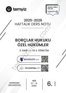 Borçlar Hukuku Özel Hükümler 25-26 Güz 6