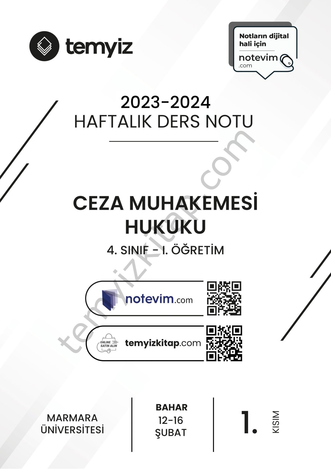 Ceza Muhakemesi Hukuku 1.Öğretim 23-24 Bahar 1