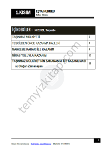 Eşya Hukuku 23-24 Bahar 1