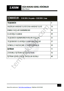 Ceza Hukuku Genel Hükümler 1.Öğretim Çift ve 2.Öğretim 23-24 Bahar 2