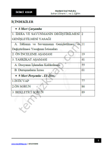 Sakarya Üniversitesi Medeni Usul Hukuku 22-23 Bahar 2