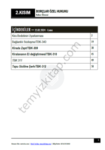 Borçlar Hukuku Özel Hükümler 23-24 Bahar 2