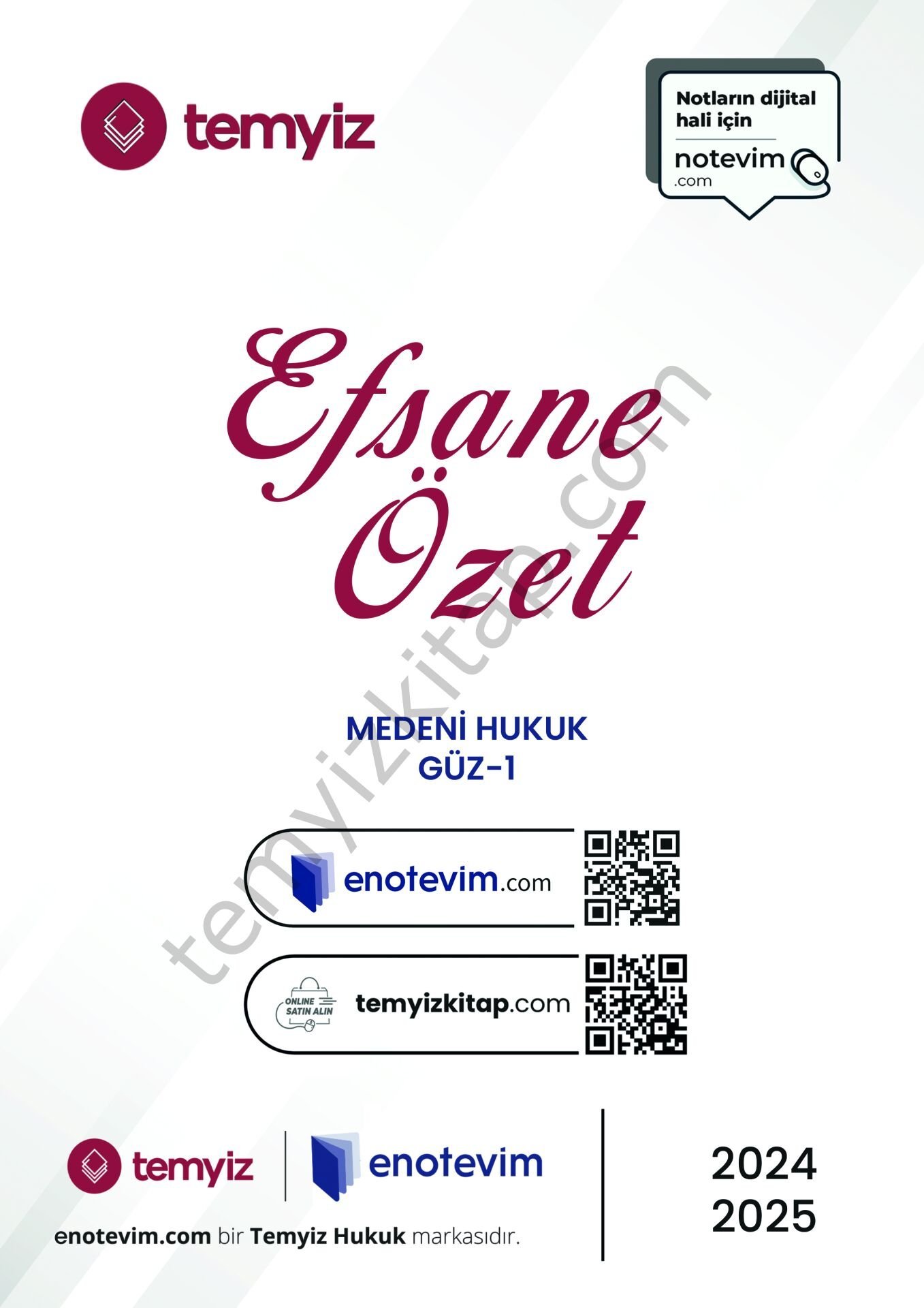 Medeni Hukuk 2025-2026 Güz Dönemi Efsane Özet Seri-1