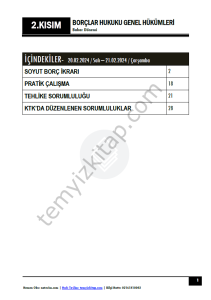 Borçlar Hukuku Genel Hükümler 23-24 Bahar 2