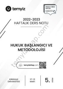 Kırıkkale Üniversitesi Hukuk Başlangıcı ve Metodolojisi 22-23 Bahar 5