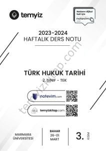 Türk Hukuk Tarihi TEK 23-24 Bahar 3