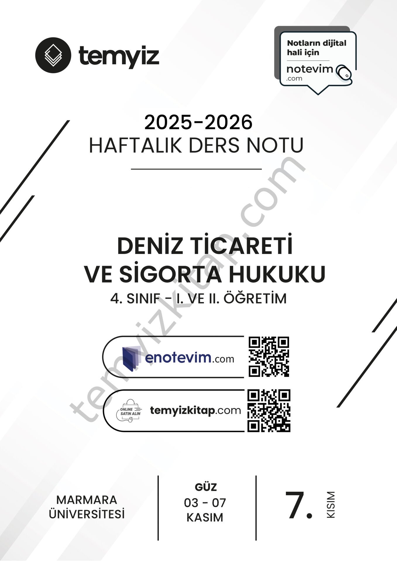 Deniz Ticareti ve Sigorta Hukuku 25-26 Güz 7