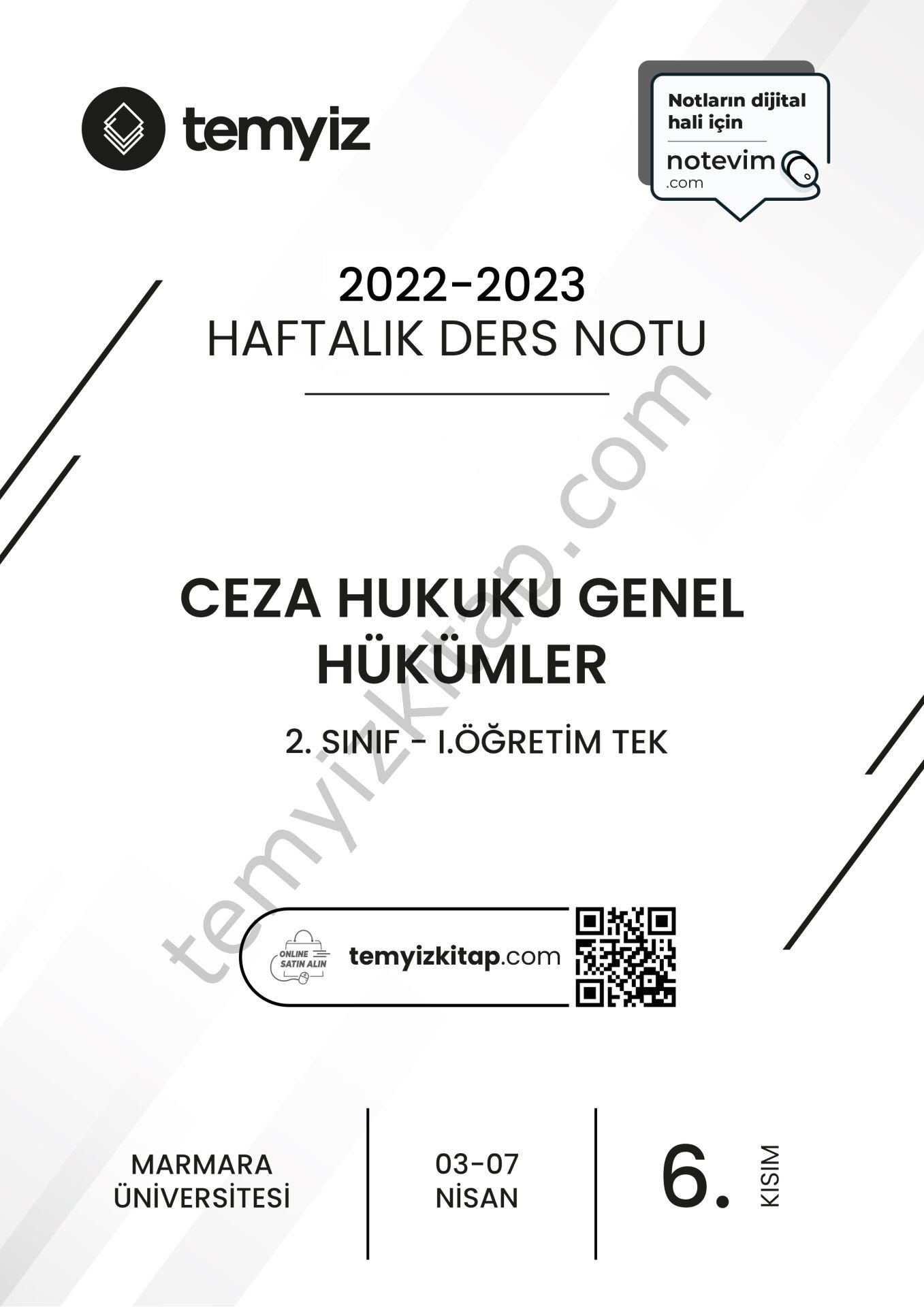 Ceza Hukuku Genel Hükümler 1.Öğretim Tek 22-23 Bahar 6