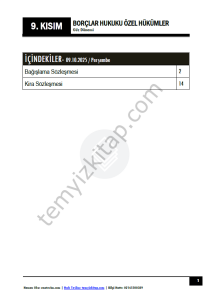 Borçlar Hukuku Özel Hükümler 25-26 Güz 9