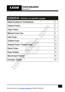 Hukuk Başlangıcı 1.Öğretim  23-24 Bahar 6