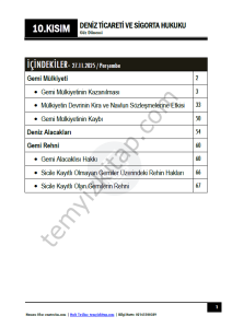 Deniz Ticareti ve Sigorta Hukuku 25-26 Güz 10