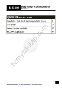 Deniz Ticareti ve Sigorta Hukuku 25-26 Güz 11