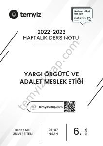 Kırıkkale Üniversitesi Yargı Örgütü ve Adalet Meslek Etiği 22-23 Bahar 6