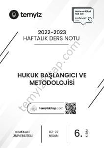 Kırıkkale Üniversitesi Hukuk Başlangıcı ve Metodolojisi 22-23 Bahar 6