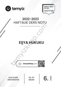 Kocatepe Üniversitesi Eşya Hukuku 22-23 Bahar 6