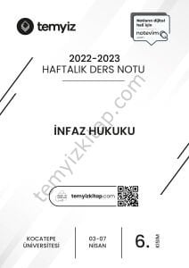 Kocatepe Üniversitesi İnfaz Hukuku 22-23 Bahar 6