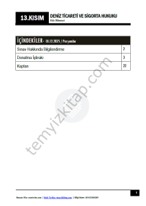 Deniz Ticareti ve Sigorta Hukuku 25-26 Güz 13