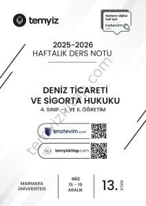 Deniz Ticareti ve Sigorta Hukuku 25-26 Güz 13