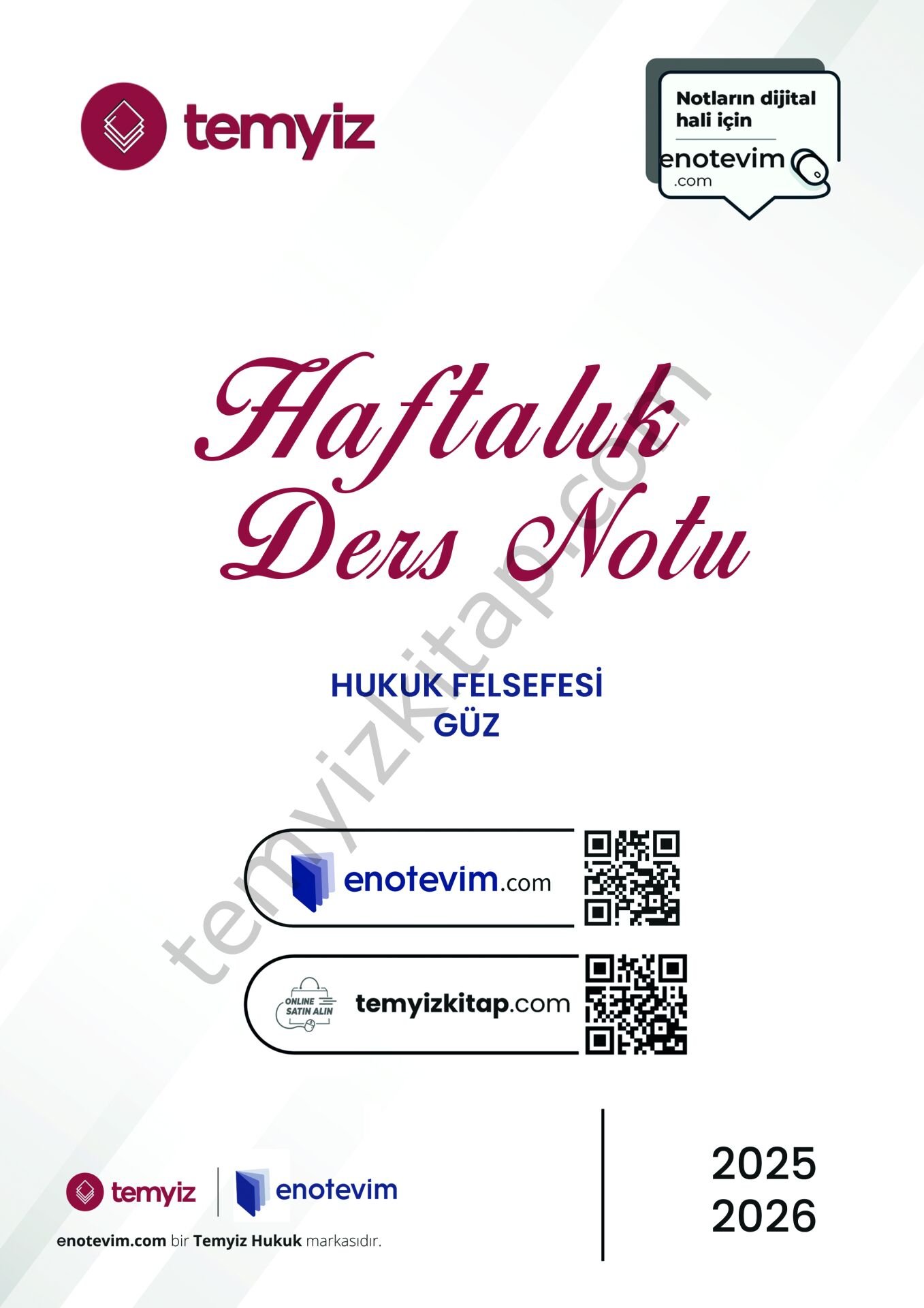 Hukuk Felsefesi 2025-2026 Güz Dönemi Haftalık Notlar