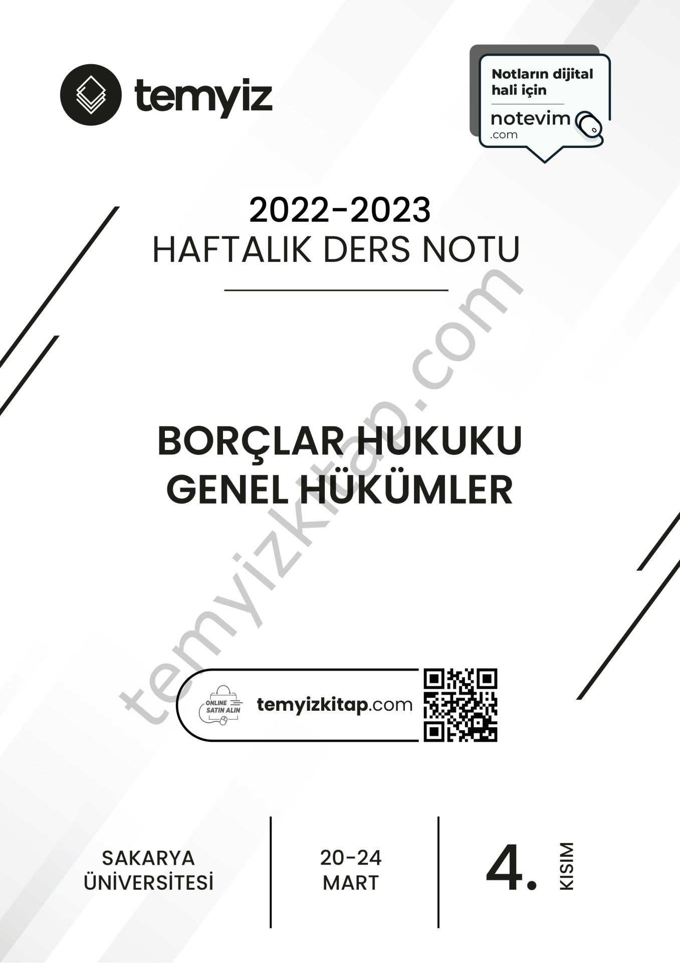 Sakarya Üniversitesi Borçlar Hukuku Genel Hükümler 22-23 Bahar 4