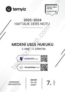 Medeni Usul Hukuku 2.Öğretim 23-24 Bahar 7