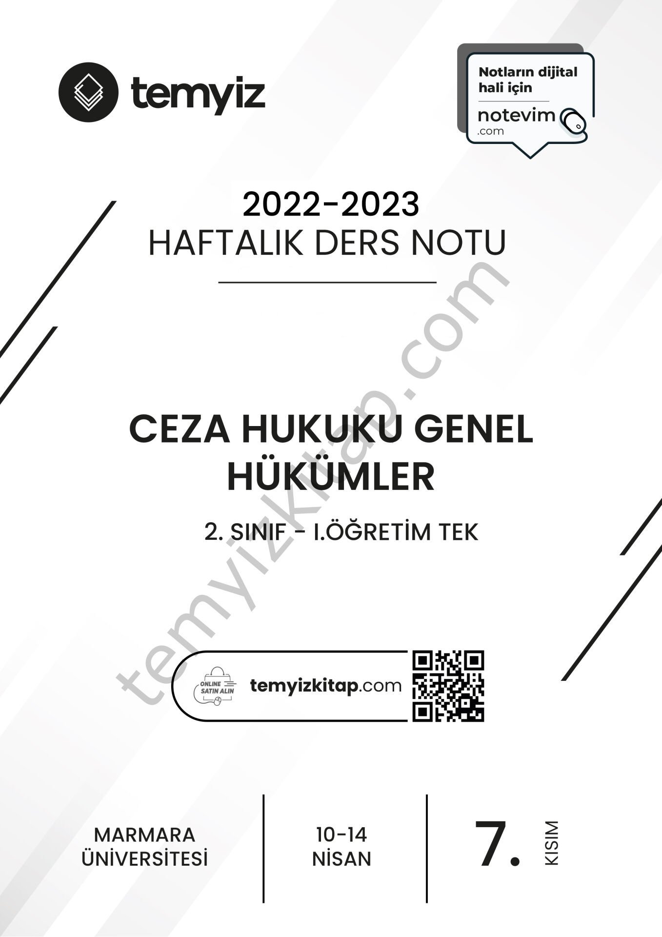 Ceza Hukuku Genel Hükümler 1.Öğretim TEK 22-23 Bahar 7