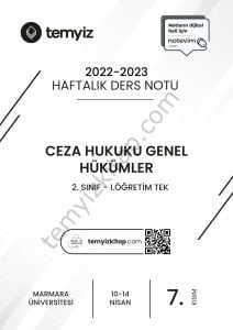 Ceza Hukuku Genel Hükümler 1.Öğretim TEK 22-23 Bahar 7
