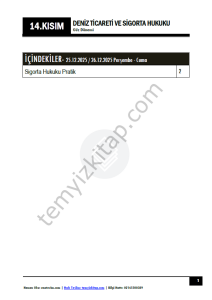 Deniz Ticareti ve Sigorta Hukuku 25-26 Güz 14
