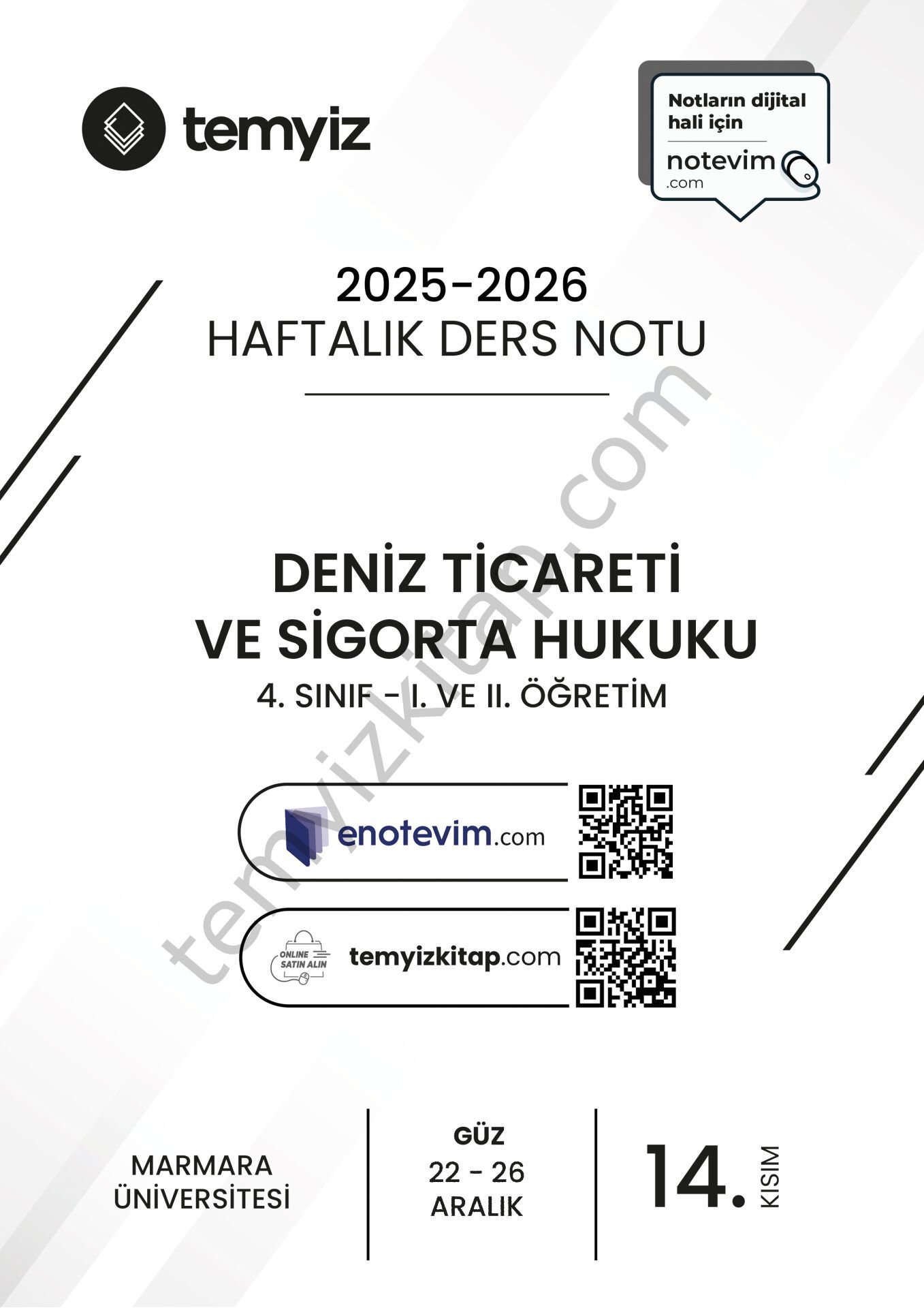 Deniz Ticareti ve Sigorta Hukuku 25-26 Güz 14