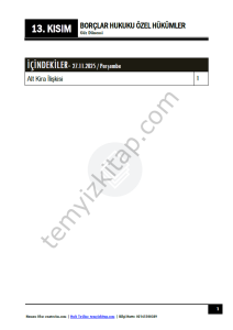 Borçlar Hukuku Özel Hükümler 25-26 Güz 13
