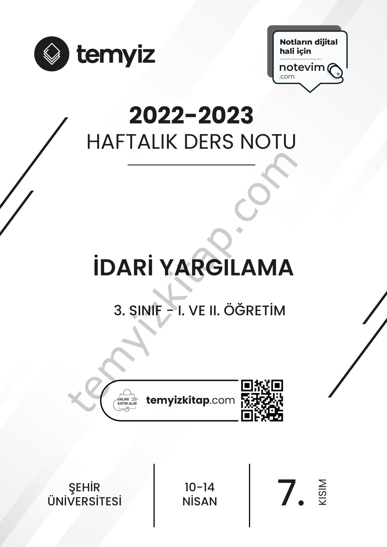 Şehir Üniversitesi İdari Yargılama Hukuku 22-23 Bahar 7