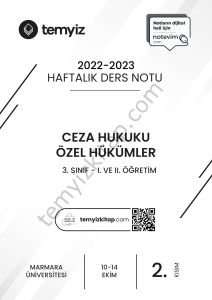 Ceza Hukuku Özel Hükümler 22-23 Güz 2