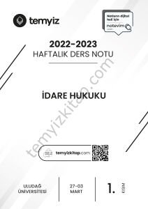 Uludağ Üniversitesi İdare Hukuk 22-23 Bahar 1