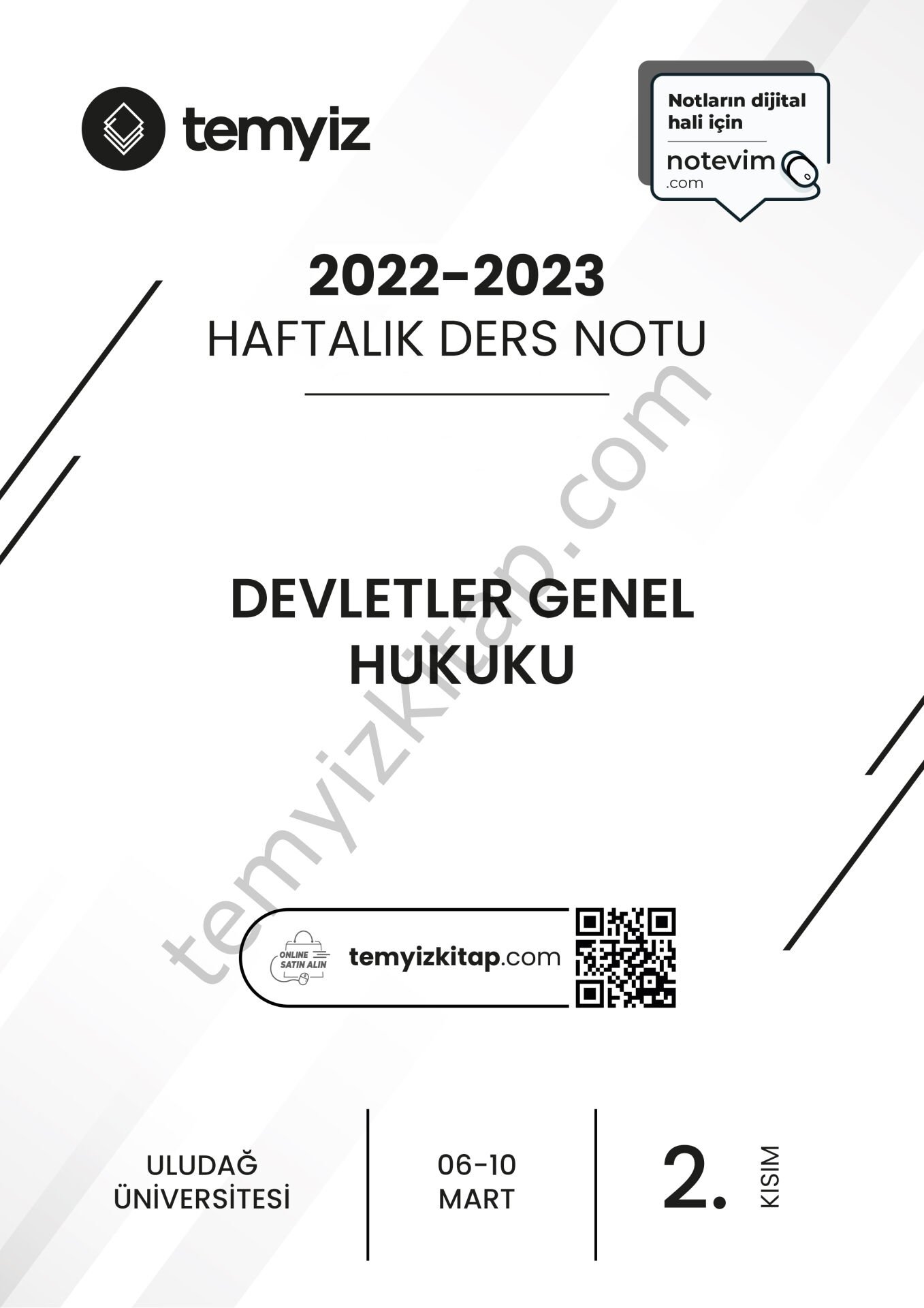 Uludağ Üniversitesi Devletler Genel Hukuk 22-23 Bahar 2