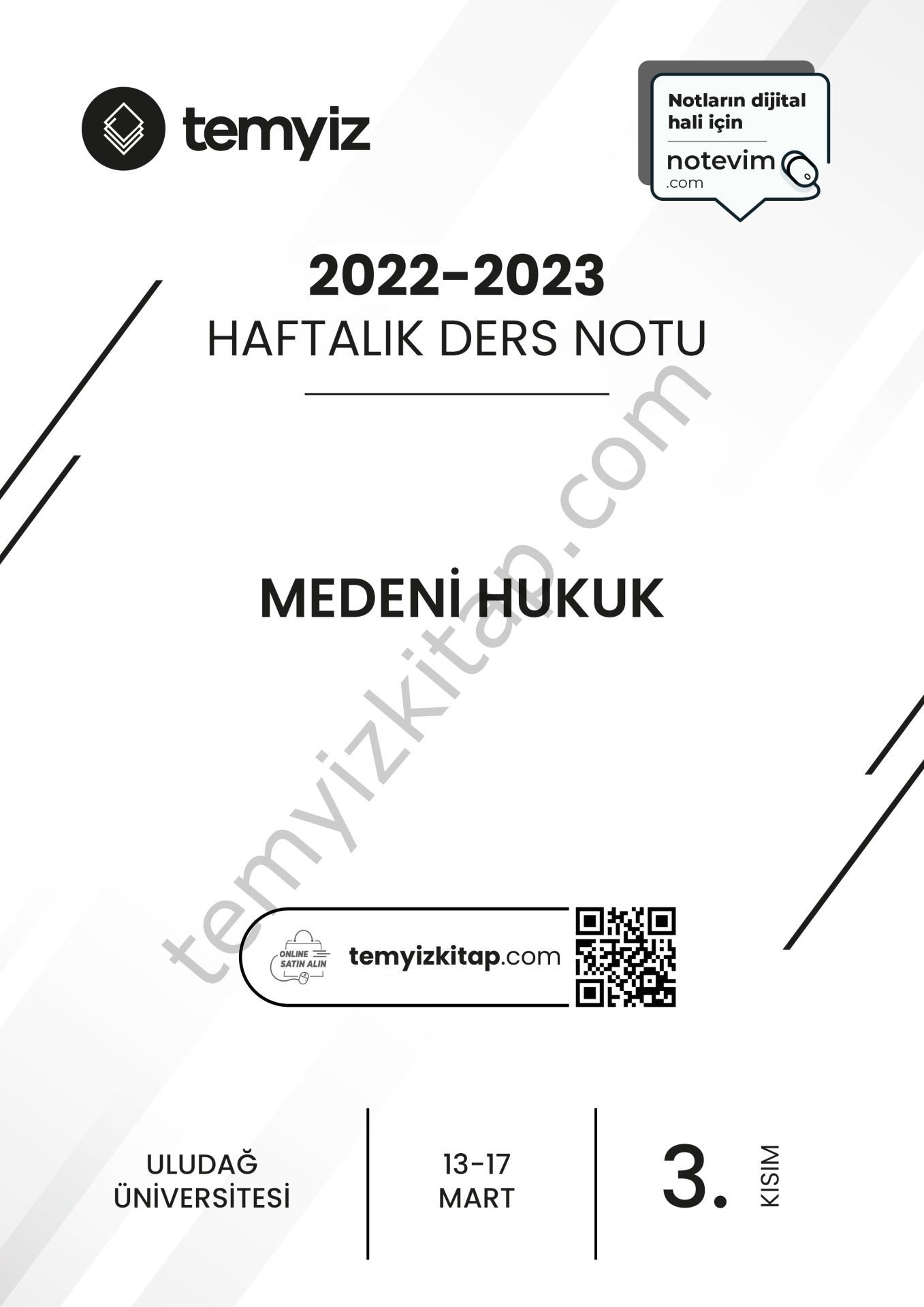 Uludağ Üniversitesi Medeni Hukuk 22-23 Bahar 3