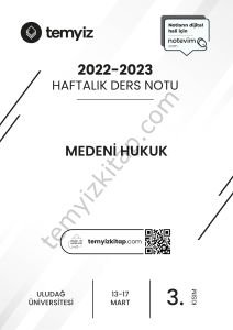 Uludağ Üniversitesi Medeni Hukuk 22-23 Bahar 3