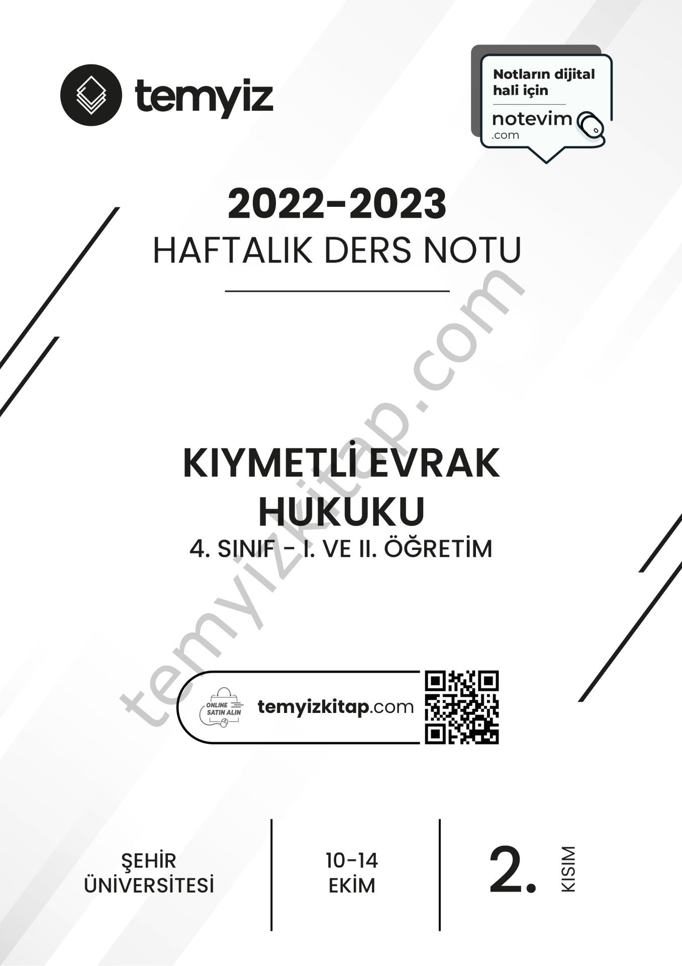 Şehir Üniversitesi Kıymetli Evrak Hukuku 22-23 Güz 2