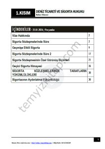 Deniz Ticareti ve Sigorta Hukuku 25-26 Bahar 1