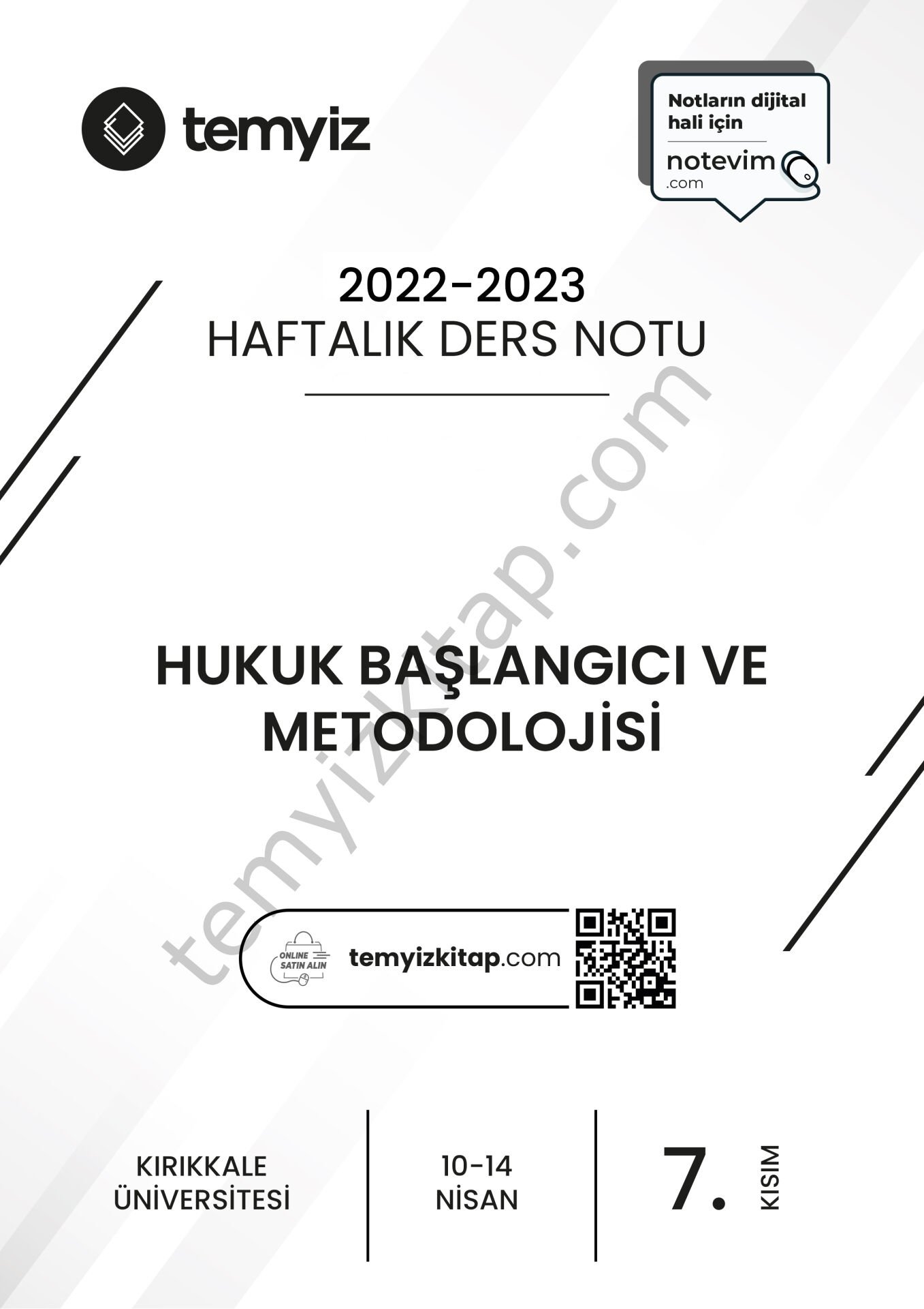Kırıkkale Üniversitesi Hukuk Başlangıcı ve Metodolojisi 22-23 Bahar 7